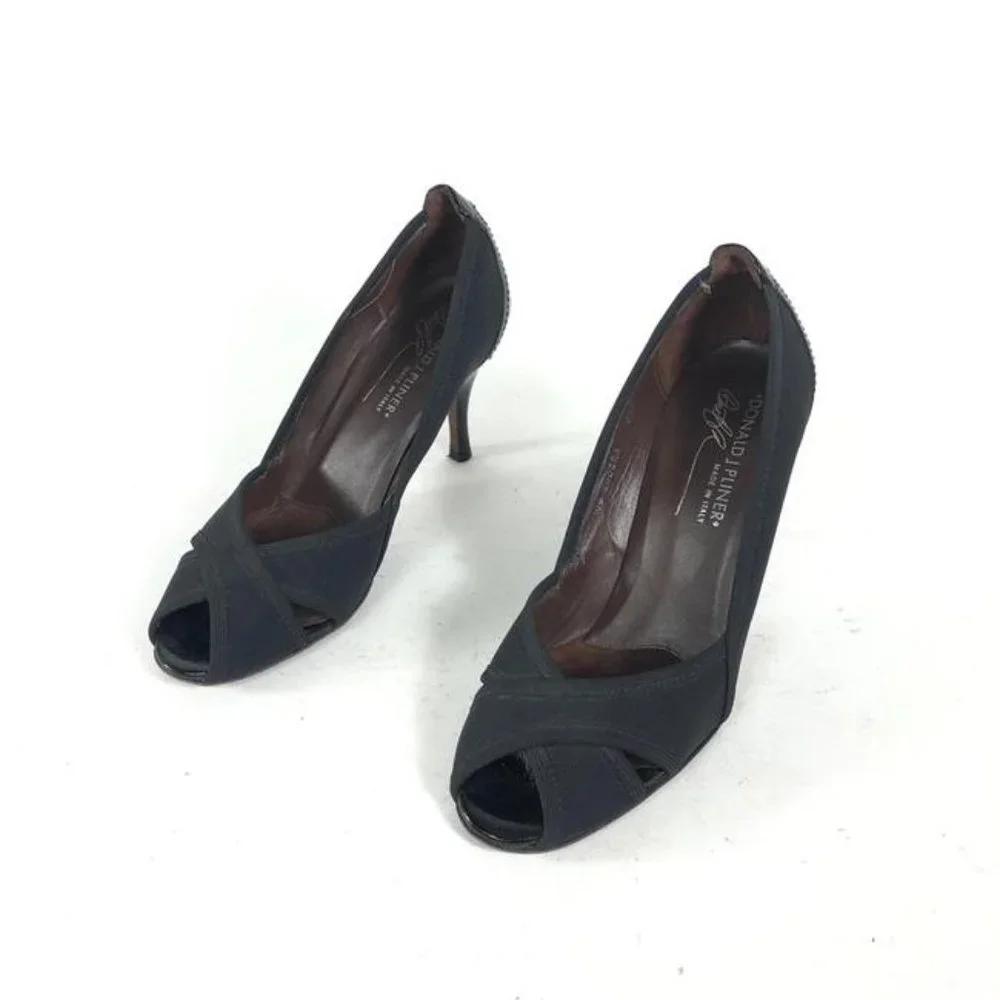 Donald J. Pliner Zudora Mesh Pumps Patent Leather Black